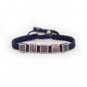 SILVER BRACELET AND BLUE CORD