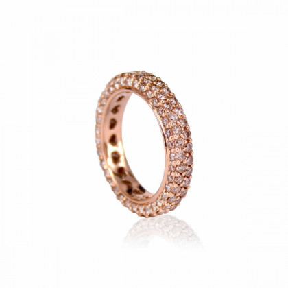 COMPLETE RING OF DIAMONDS BROWN