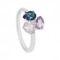 RING WITH AMETHYST, QUARTZ AND TOPAZ