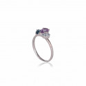 RING WITH AMETHYST AND BLUE TOPAZ