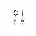 EARRINGS, PINK GOLD AND WHITE TOPACIO & PEARLS