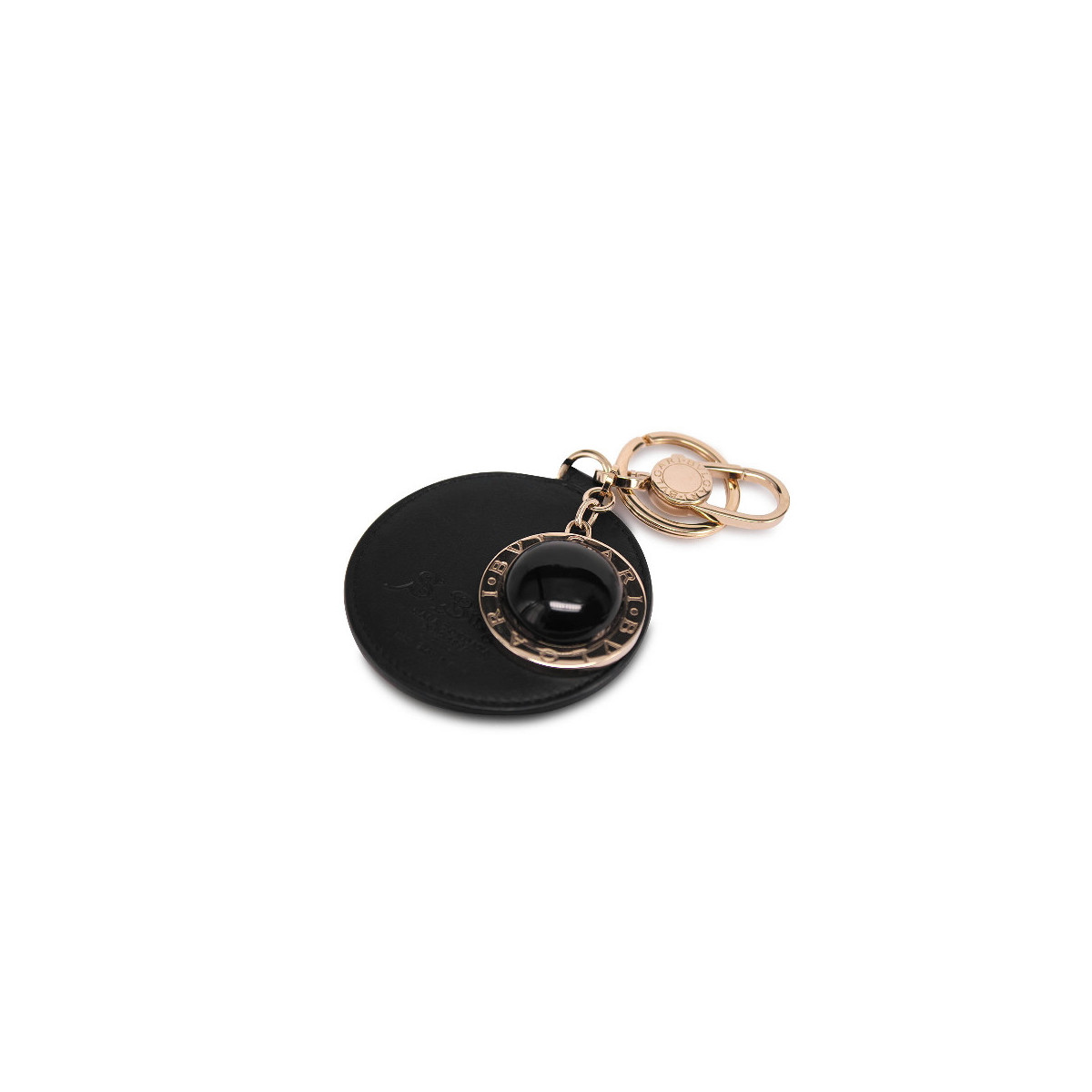 BVLGARI KEY RING WITH STONE AND LEATHER 34440