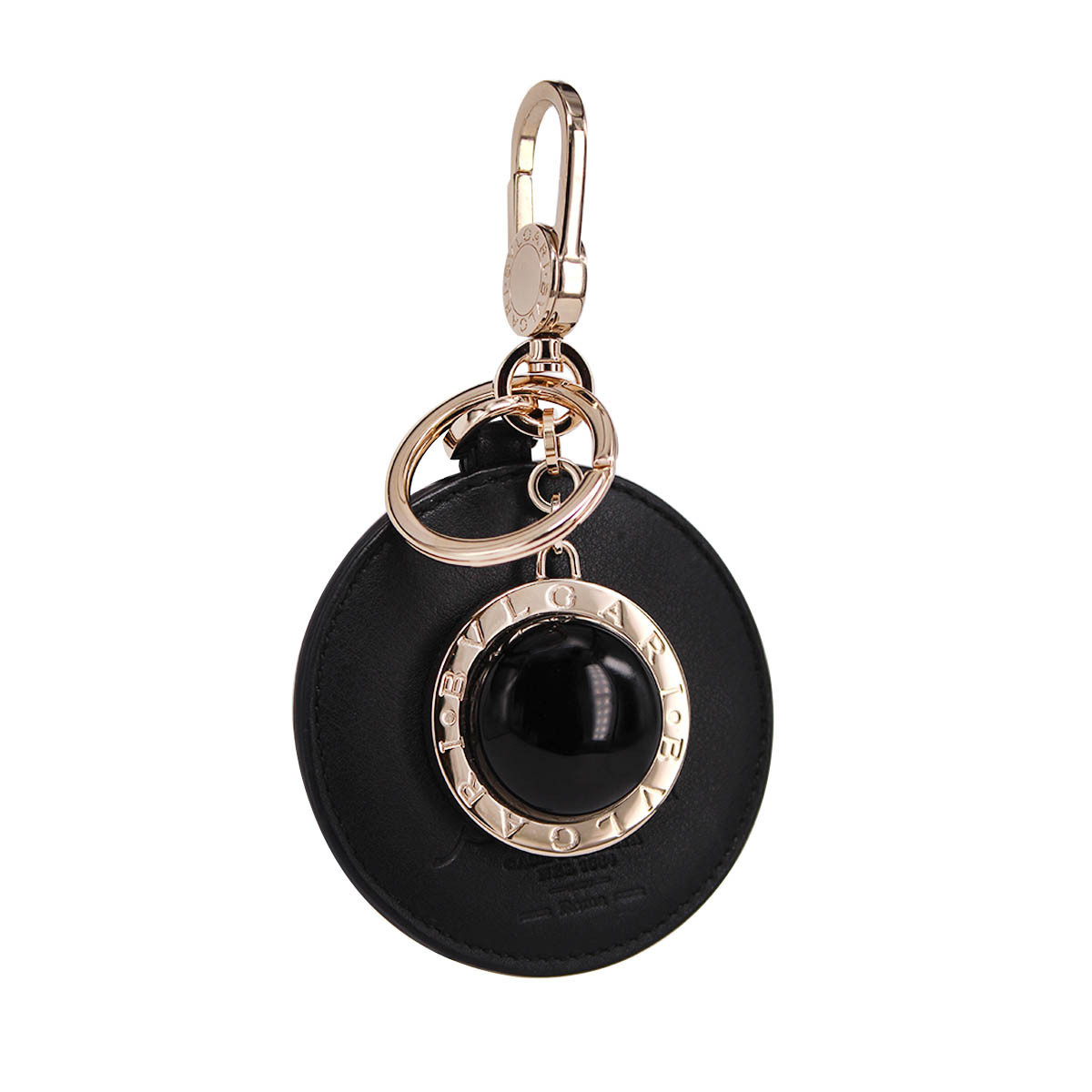 BVLGARI KEY RING WITH STONE AND LEATHER 34440