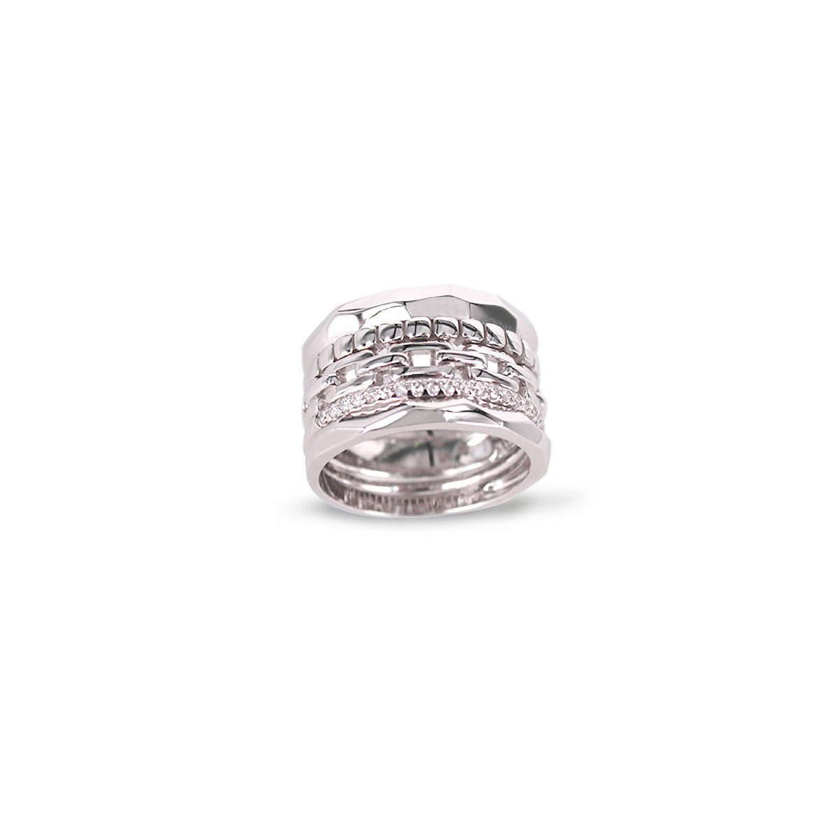 WHITE GOLD RING WITH DIAMONDS