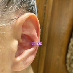 GOLD AND PINK SAPPHIRE PIERCING