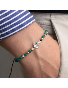 Pulsera de Hilo "Mar" Con Cuentas De Oro Rosa, Hematites y Diamantes 2