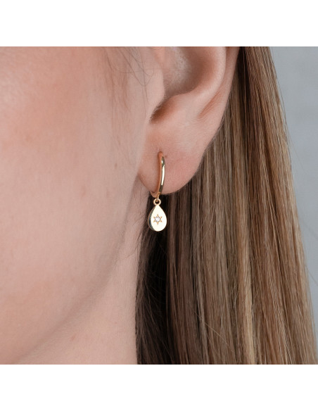 Pendientes mini aro Paula con circonitas