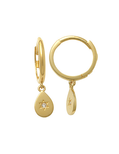 Paula mini hoop earrings with zirconia stones