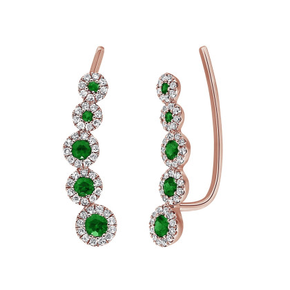 CLIMBING EARRINGS WITH EMERALDS