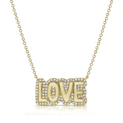 'LOVE' WITH DIAMONDS NECKLACE