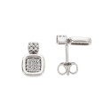 SQUARE EARRINGS WITH DIAMONDS