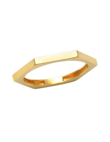 Yellow Gold Hexagonal Ring: Perfect Geometry for your Style