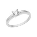 WHITE GOLD & ZIRCONIA SOLITAIRE RING