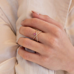 PINK SAPPHIRE DROP RING