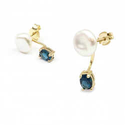 EARRING UNDER THE LOBE WITH PEARL AND TOPAZ
