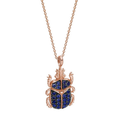 SAPPHIRE BEETLE NECKLACE