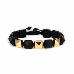 YELLOW GOLD AND ONYX BRACELET