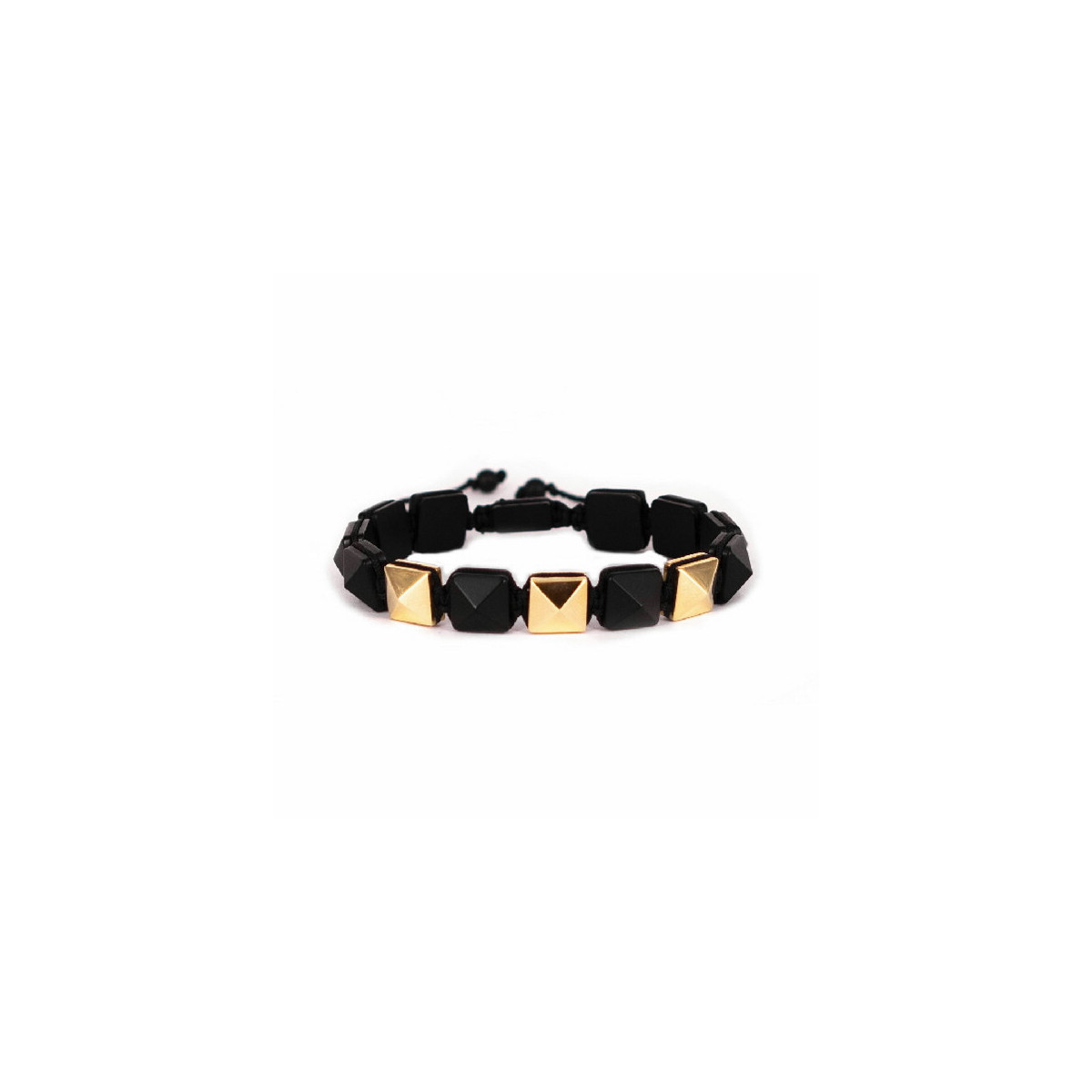 YELLOW GOLD AND ONYX BRACELET