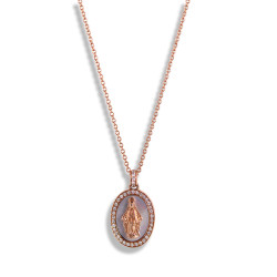 VIRGIN MOTHER OF PEARL & DIAMOND NECKLACE