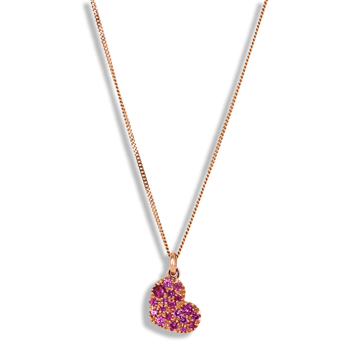 HEART OF SAPPHIRES PENDANT PINK