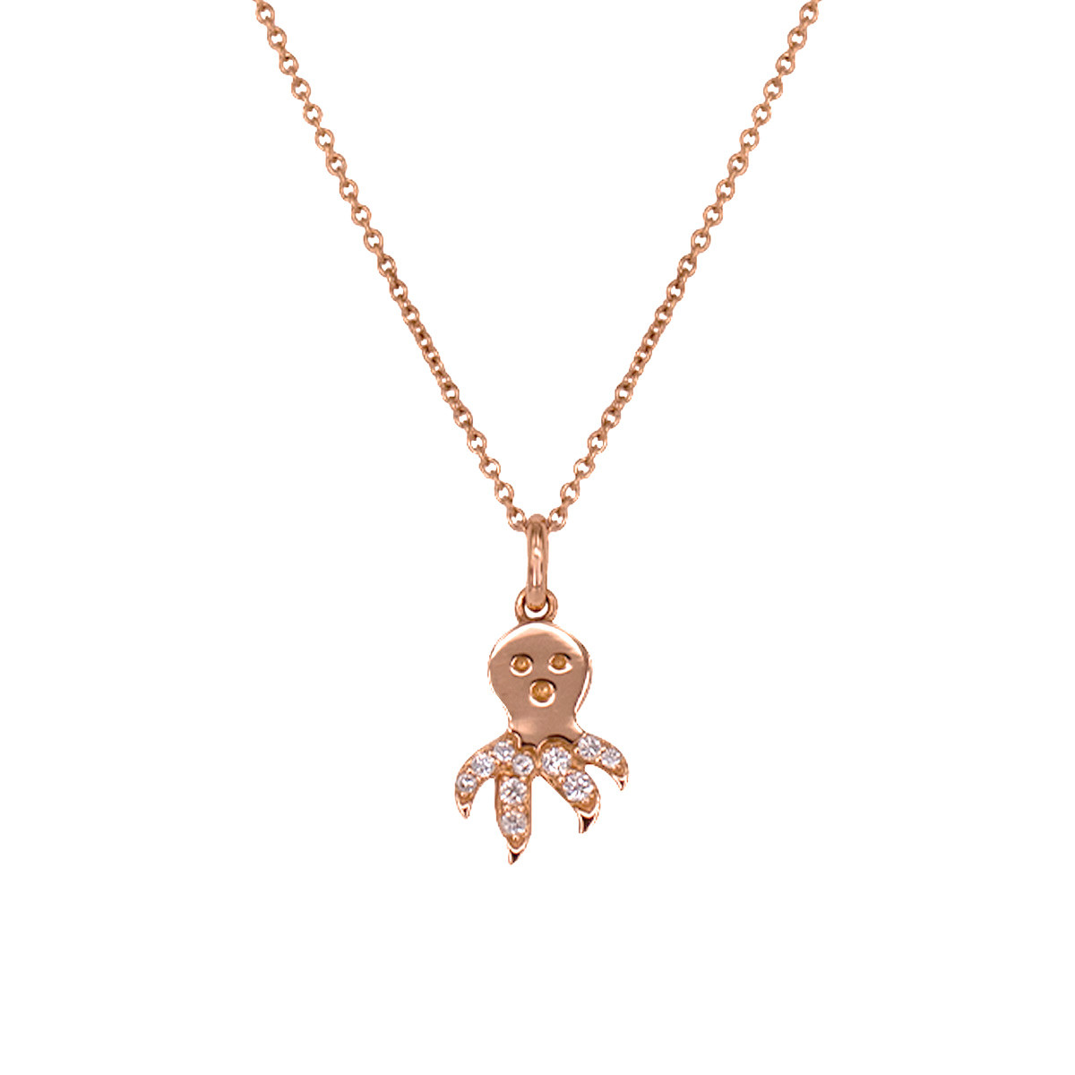 PENDANT WITH ROSE GOLD AND SHINY  OCTOPUS
