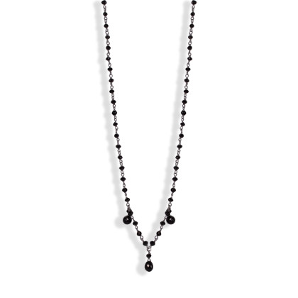 CHAIN WITH DETAILS WITH DIAMONDS BLACK