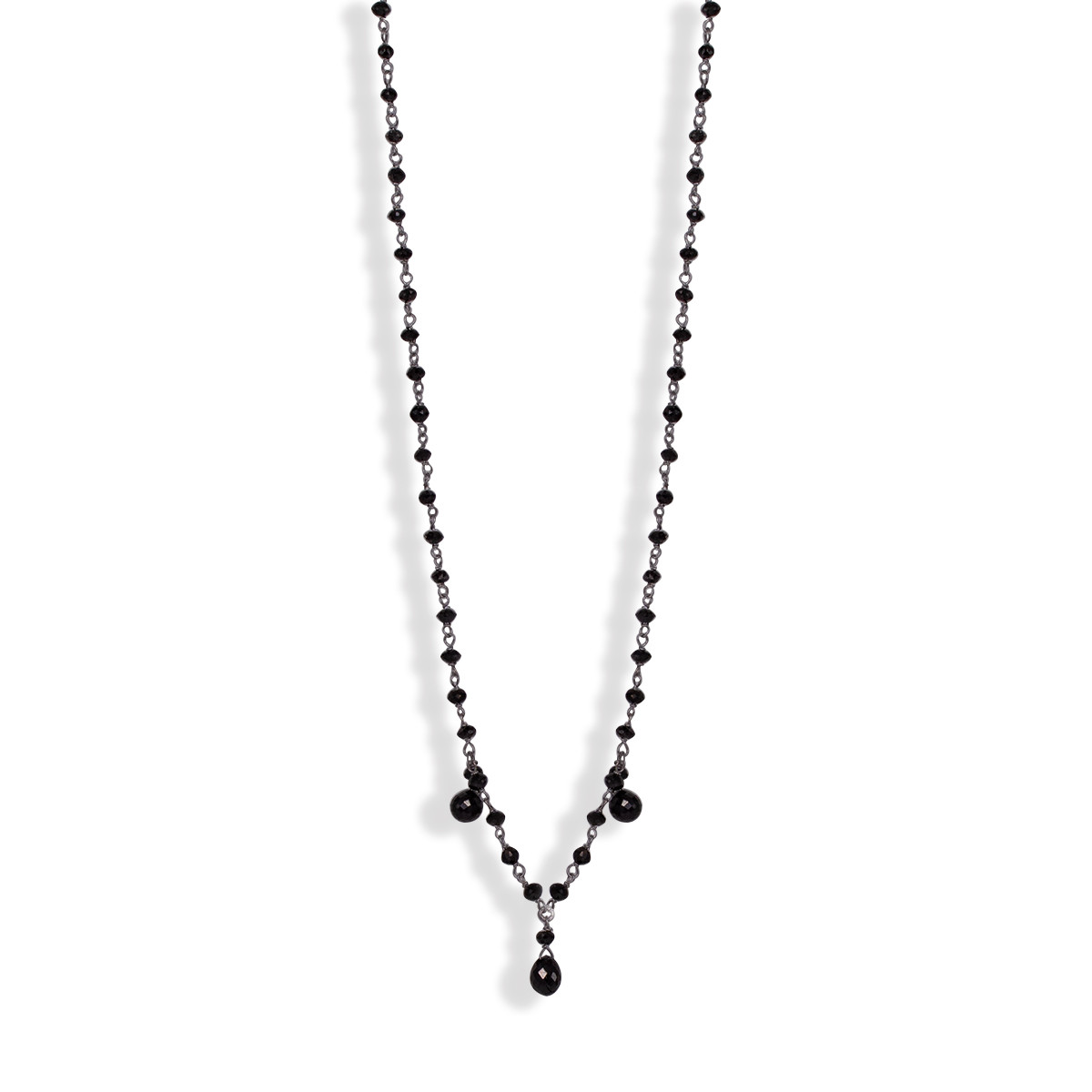 CHAIN WITH DETAILS WITH DIAMONDS BLACK