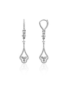 Long earrings in white gold with diamonds: A symbol of love 2