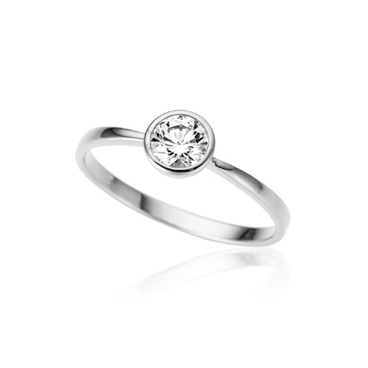 WHITE GOLD RING WITH ZIRCON SETTING