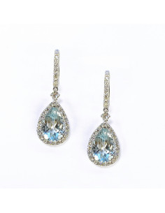 'LINDA' EARRINGS IN GOLD, AQUAMARINE AND DIAMONDS 2