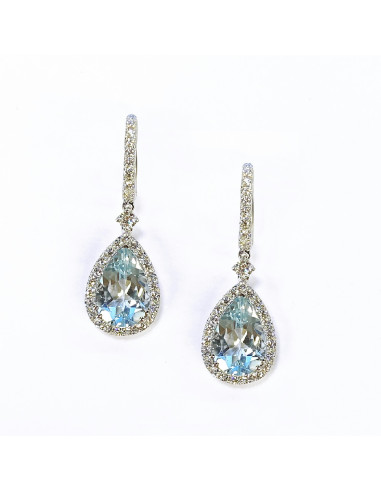 'LINDA' EARRINGS IN GOLD, AQUAMARINE AND DIAMONDS