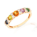 MULTICOLOURED ROSE GOLD RING