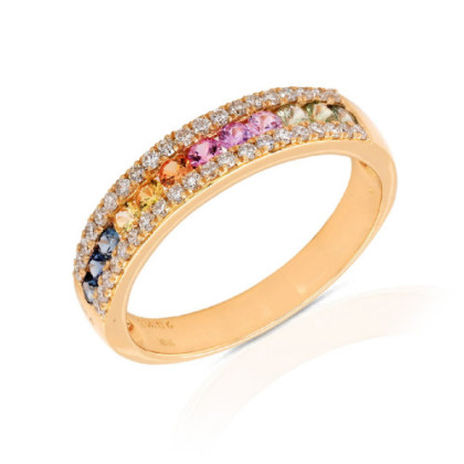 MULTICOLOURED ROSE GOLD RING