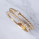 DOUBLE GOLD & DIAMOND RING