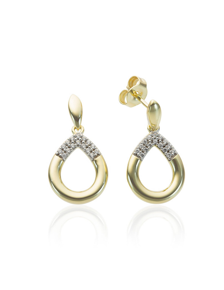 Pendientes Diamante Lágrima Oro Amarillo | Elegancia Pura | PR Joyeros
