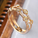 DOUBLE ROSE GOLD RING WITH DIAMONDS