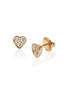 Pendientes Corazón Diamante Oro Rosa | Elegancia Pura PR Joyeros 2