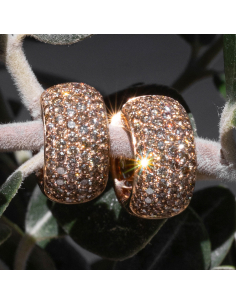 Aros Diamantes Brown Oro Rosa | Elegancia Mini | PR Joyeros