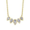 YELLOW GOLD NECKLACE WITH DIAMOND PETALS