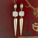 DIAMOND PAVÉ & GOLD PENDULUM EARRINGS