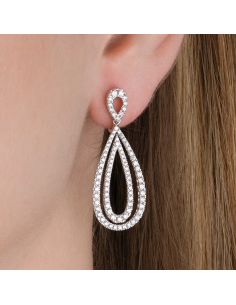 Pendientes "Angela" de oro blanco con diamantes 2