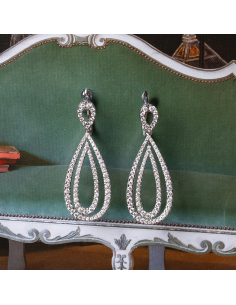 Pendientes "Angela" de oro blanco con diamantes