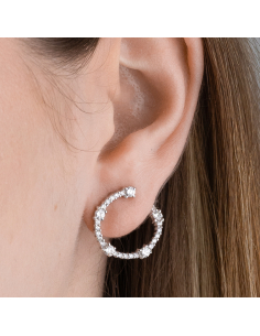 Judith hoop earrings made of white gold with diamonds 2