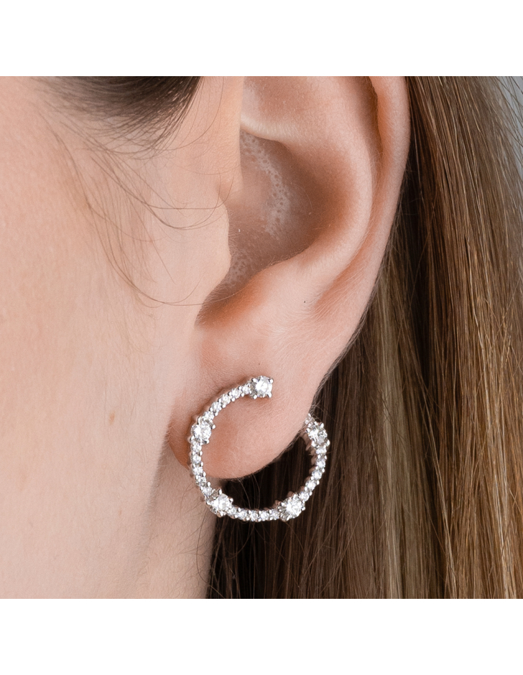 Pendientes Judith de aro hechos oro blanco con diamantes
