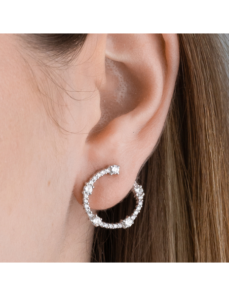 Pendientes Judith de aro hechos oro blanco con diamantes