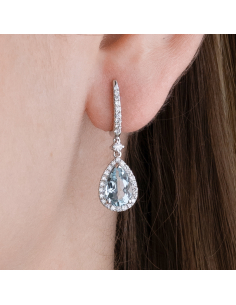 White gold, aquamarine and diamond earrings: Timeless elegance 2