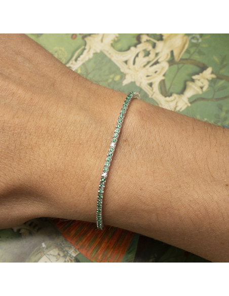 PULSERA RIVIERE "CLARA" DE ORO CON ESMERALDAS Y DIAMANTES