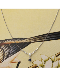 Blue Sapphire : White Gold Necklace : Elegance and Shine