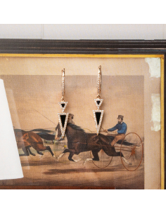 Rose Gold Earrings with Onyx and Diamonds: Elegance and Boldness