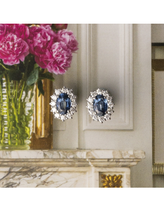 Sapphires and Diamonds: Luxury Earrings in White Gold